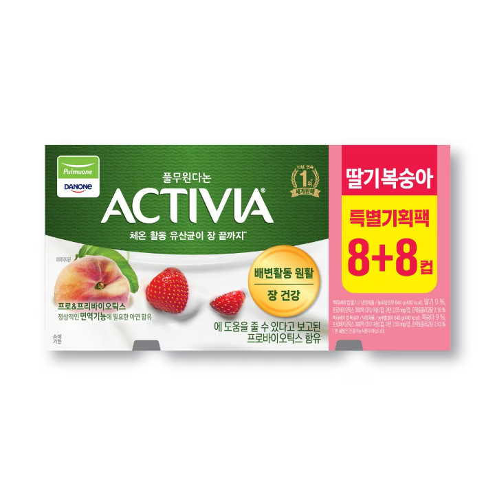 풀무원다논 액티비아 딸기복숭아 80g*16