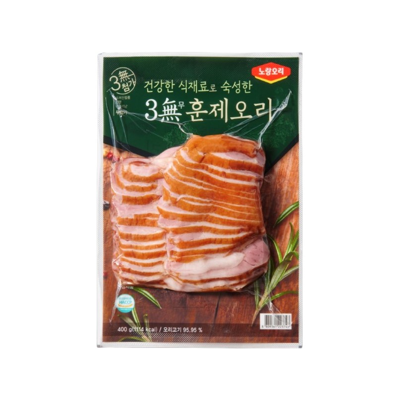 노랑오리)3無(무)훈제오리400g