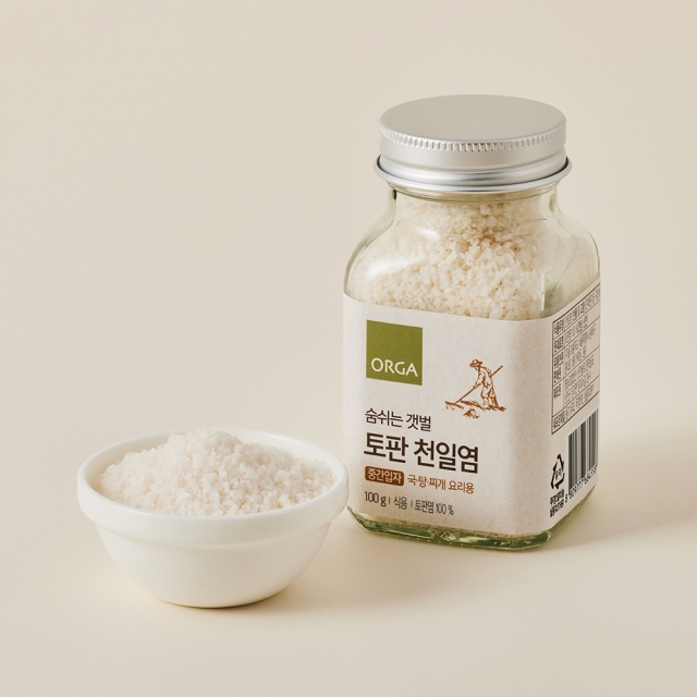 ORGA 숨쉬는 갯벌 토판 천일염 (중간입자) (100g)