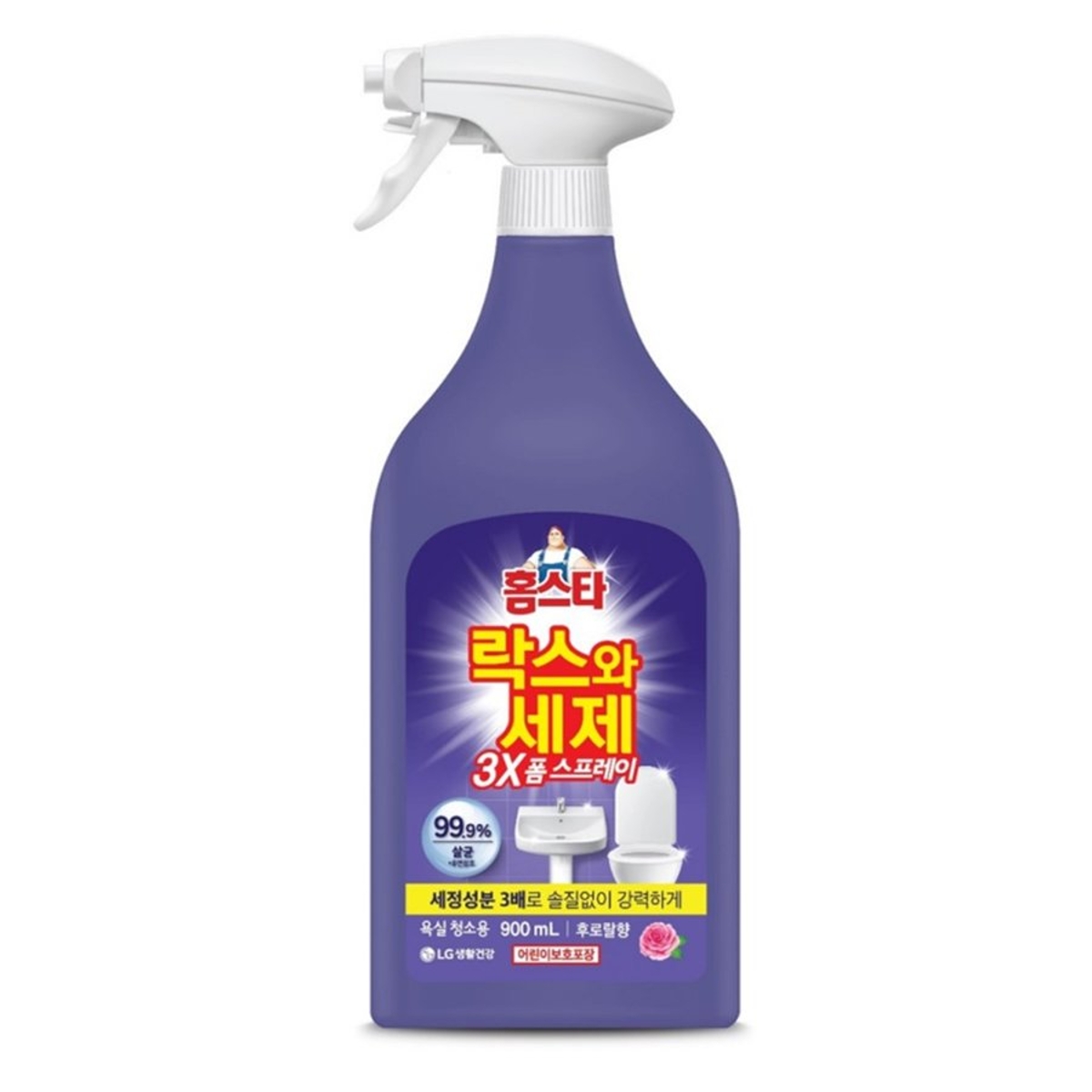 LG생활건강 홈스타 락스와 세제 3X 후로랄향 900ML