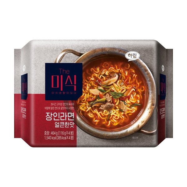하림 더미식 장인라면 얼큰한맛 116Gx4입