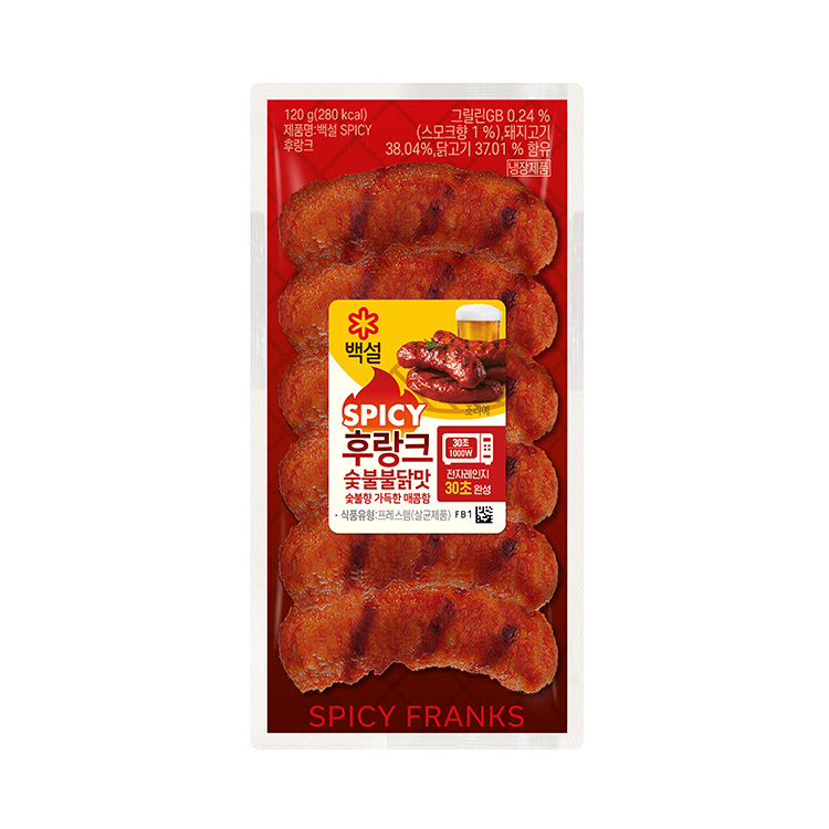 CJ)숯불불닭맛후랑크120G
