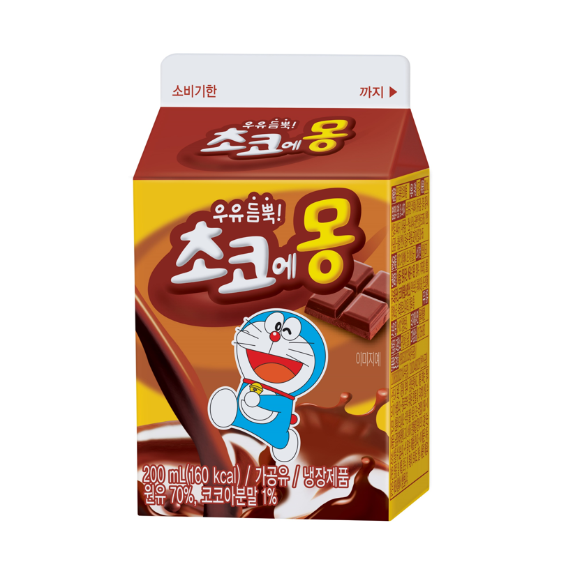 남양)우유듬뿍초코에몽200ML