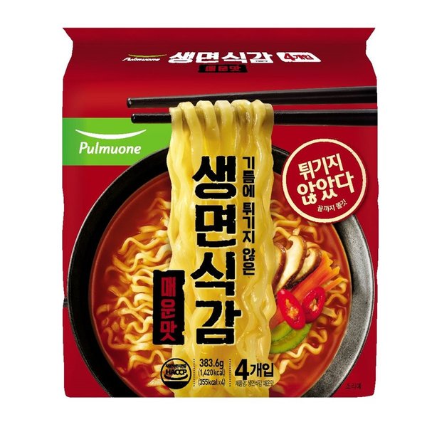 풀무원 생면식감 생라면 매운맛 95.9Gx4입