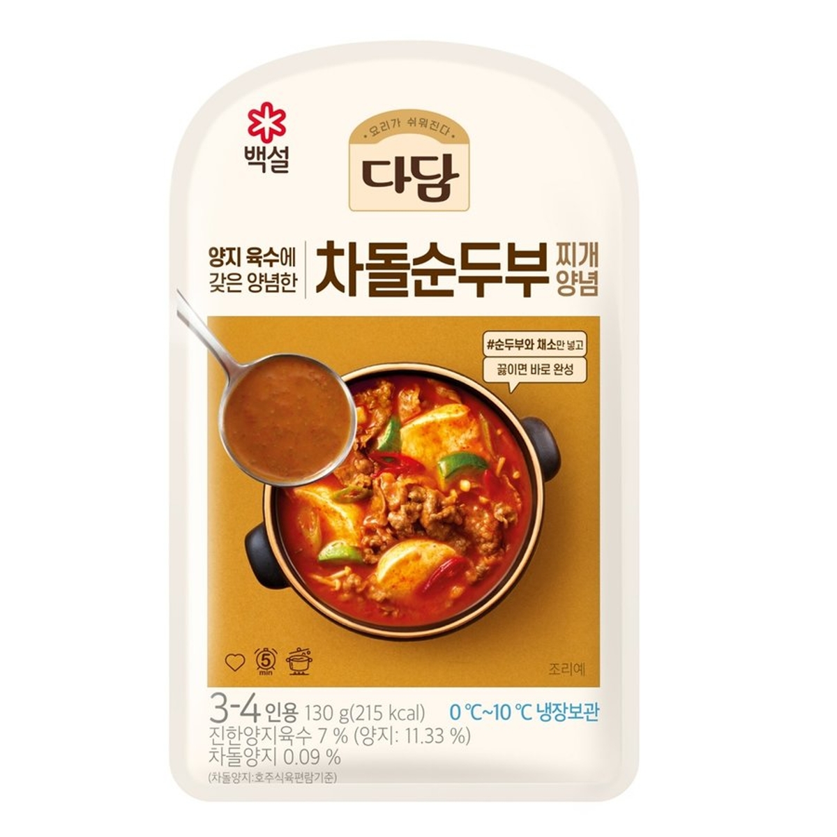 씨제이 다담 차돌 순두부찌개 양념 130G