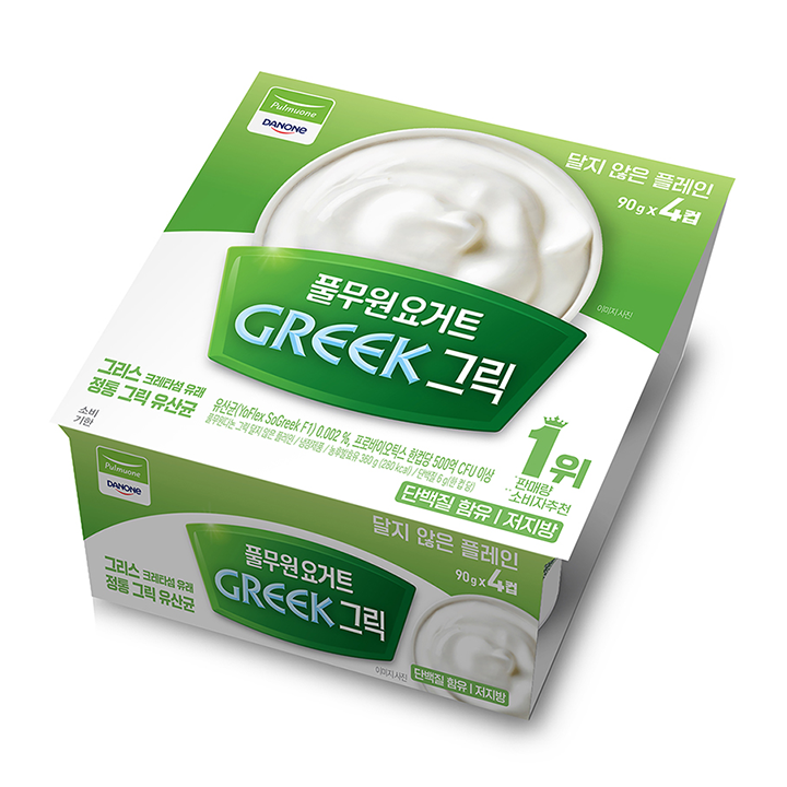 다논 그릭요거트 달지 않은 플레인 90g*4