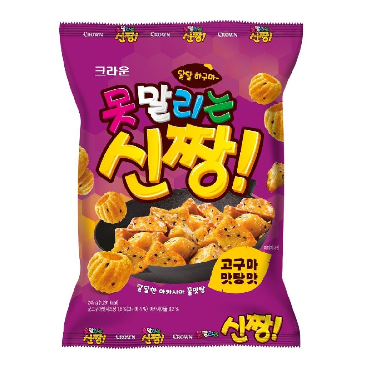 크라운 못말리는신짱 고구마맛탕 245G