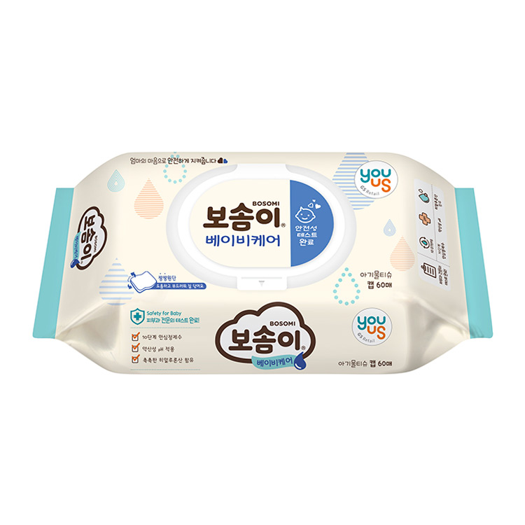유어스)보솜이물티슈60매(캡형)