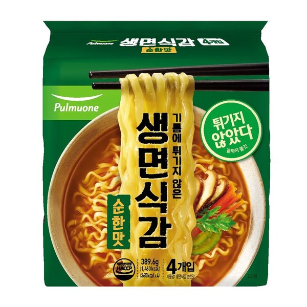 풀무원 생면식감 생라면 순한맛 97.4Gx4입