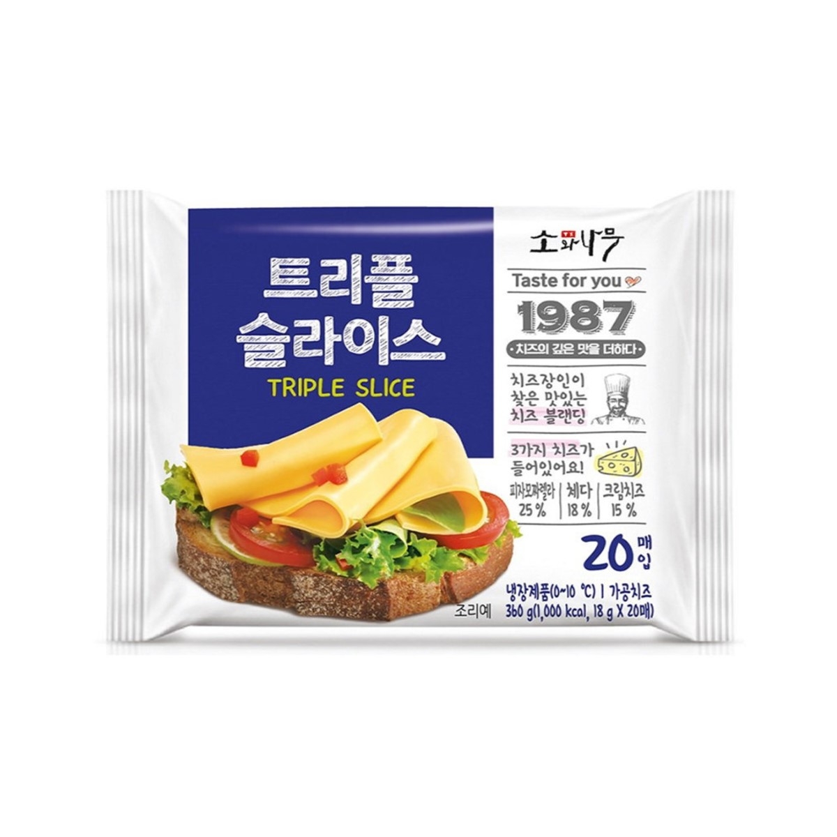 동원소와나무 트리플 슬라이스 치즈 360G