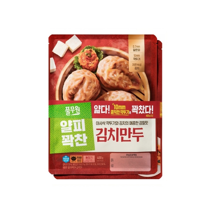 풀무원 얇은피 꽉찬속 김치만두 400g*2