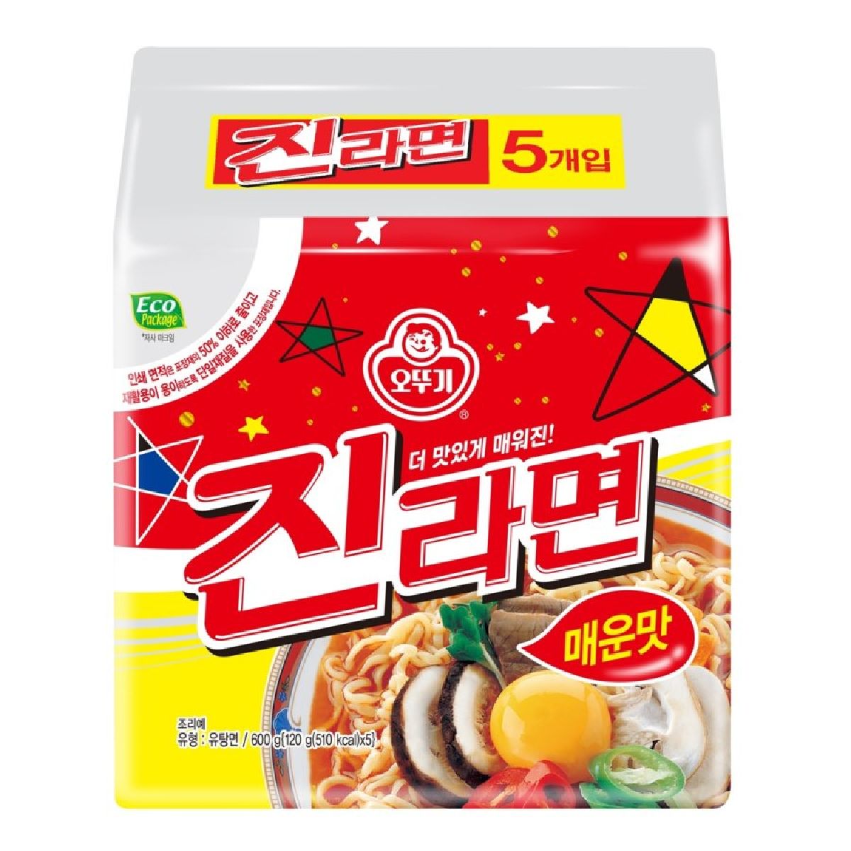 오뚜기 진라면 매운맛 120Gx5입