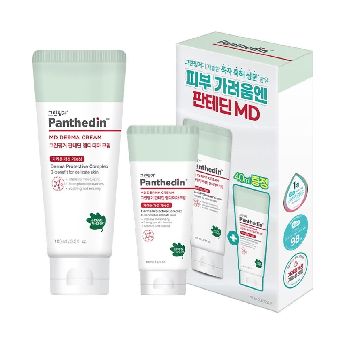 유한킴벌리 그린핑거 판테딘MD 더마크림기획세트 100ML+40ML