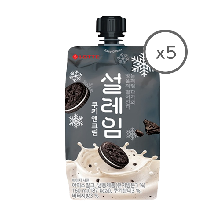 롯데 설레임 쿠키앤크림 5입