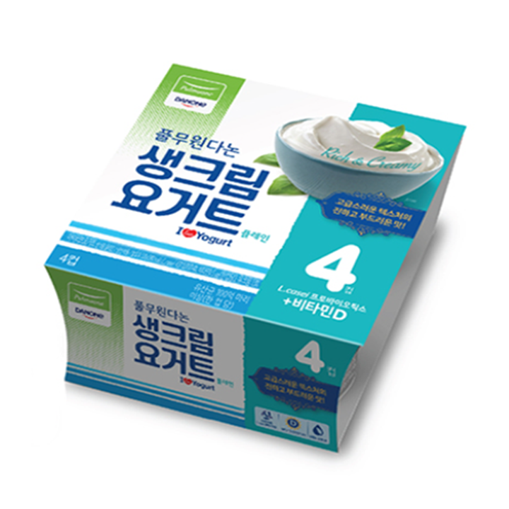 다논 생크림 요거트 플레인 80g*4