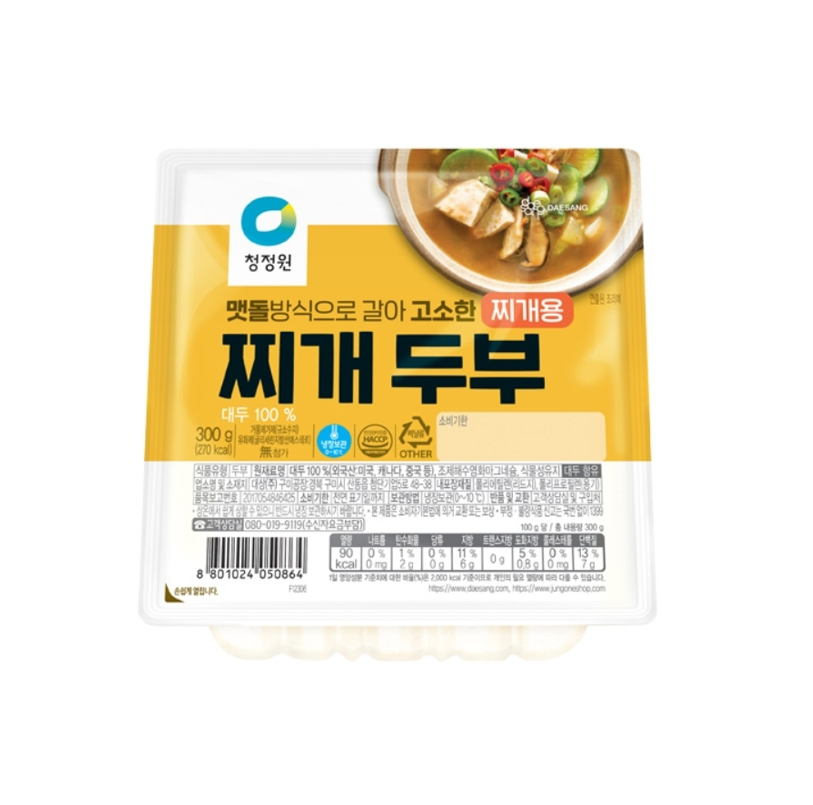 대상)청정원찌개두부300G