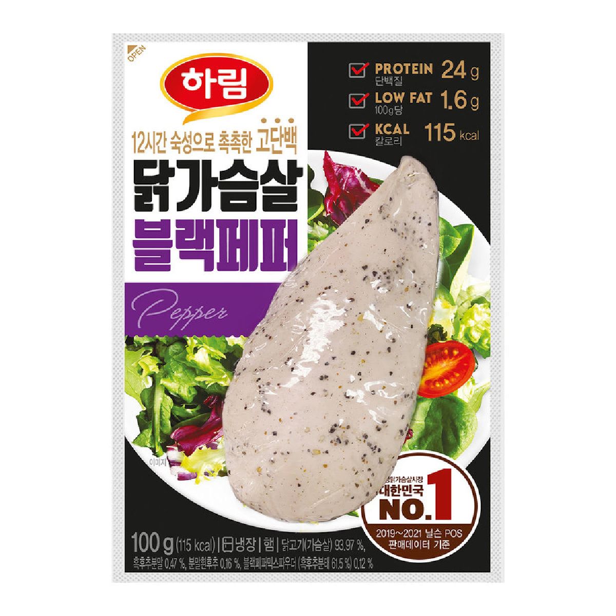 하림 닭가슴살 블랙페퍼 100G