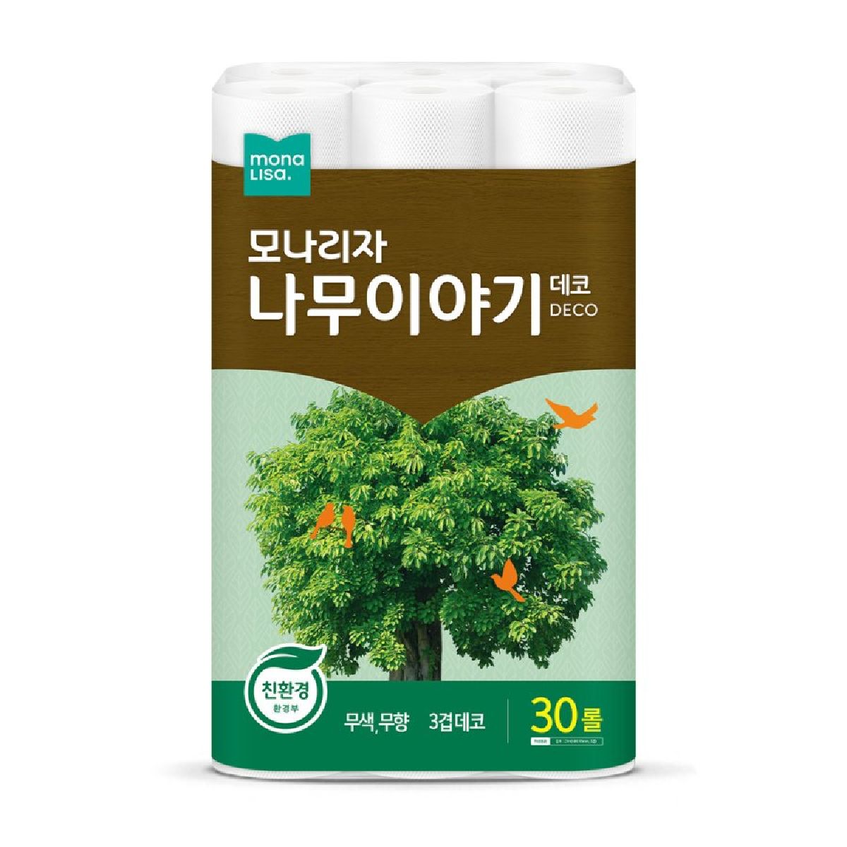 모나리자 친환경 나무이야기 데코 화장지 3겹 27Mx30롤