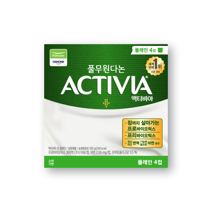 다논 액티비아 컵 플레인 80g*4