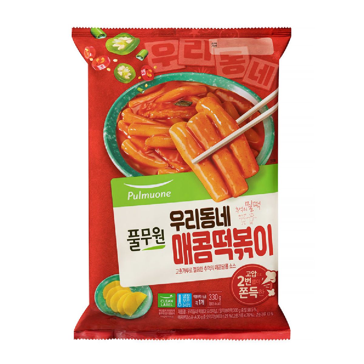 풀무원 우리동네 떡볶이 매콤 2인분 330G