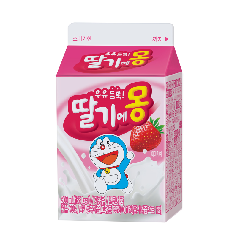 남양)우유듬뿍딸기에몽200ML