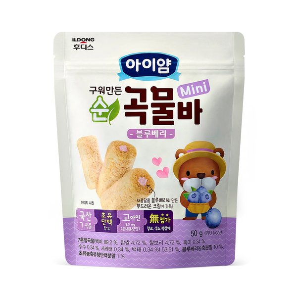 일동후디스 아이얌 순곡물바 미니블루베리 50G